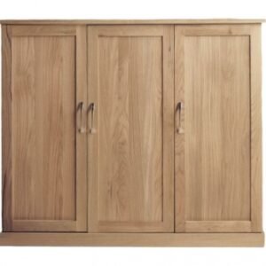 Mobel Oak 3 Door Shoe Cupboard