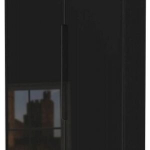 Monaco Black Gloss 2 Door 2 Drawer Tall Wardrobe