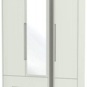 Monaco Cashmere 3 Door Tall Combi Wardrobe - 1 Mirror