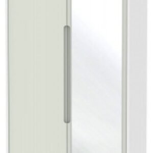 Monaco Cashmere and White 2 Door Tall Combi Wardrobe - 1 Mirror