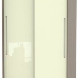 Monaco Cream Gloss and Toronto Walnut 2 Door Sliding Wardrobe