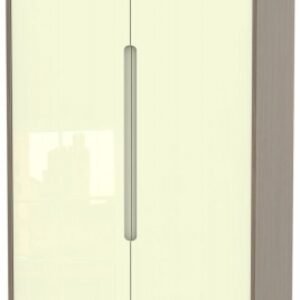 Monaco Cream Gloss and Toronto Walnut Midi Wardrobe