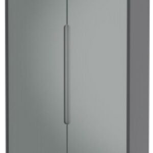 Monaco Grey Gloss and Graphite 2 Door Plain Tall Wardrobe