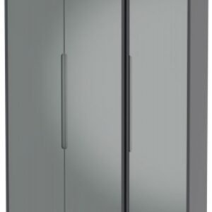 Monaco Grey Gloss and Graphite 3 Door Tall Triple Wardrobe