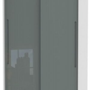 Monaco Grey Gloss and White 2 Door Sliding Wardrobe