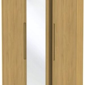 Monaco Modern Oak 3 Door Tall Triple Wardrobe - 1 Mirror