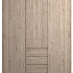 Naia Oak Effect 3 Door 3 Drawer Wardrobe