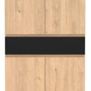 Naia Oak and Black Large Shoe Cupboard