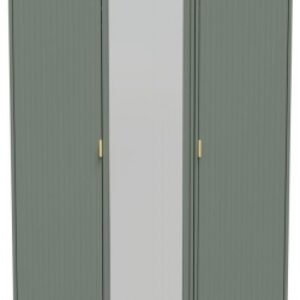 Nashville Green 3 Door Tall Triple Wardrobe - 1 Mirror