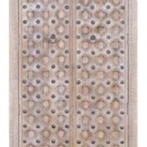 Natural Awendaw Carved Solid Mango Wood Wardrobe