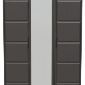 New York Graphite 3 Door Tall Triple Wardrobe - 1 Mirror