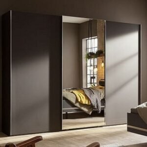 Nolte Concept Me 300 Basalt 3 Door Sliding Wardrobe with 1 Mirror Front - 300cm