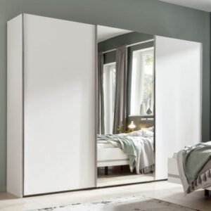 Nolte Concept Me 300 Polar White 3 Door Sliding Wardrobe with 1 Mirror Front - 300cm