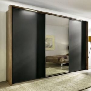 Nolte Marcato2.1 Imitation Artisan Oak and Basalt 3 Door Sliding Wardrobe with 1 Mirror Front - 300cm