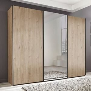 Nolte Savena Imitation Jackson Oak 3 Door Sliding Wardrobe with 1 Mirror Front - 300cm