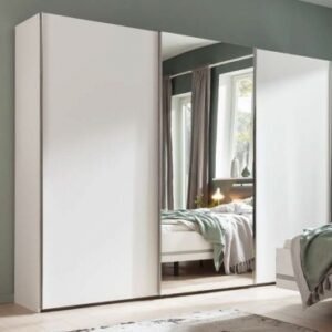 Nolte Savena Polar White 3 Door Sliding Wardrobe with 1 Mirror Front - 300cm