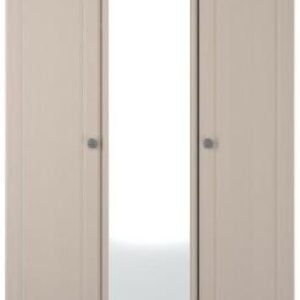 Norfolk Cashmere and Oak Effect 3 Door Triple Wardrobe - 1 Mirror