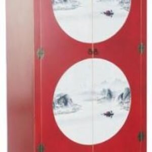 Oriental Red Wooden 2 Door Wardrobe