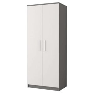 Oxnard Wooden Wardrobe With 2 Doors In Matt Grey