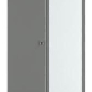 Padstow Grey and White 2 Door Tall Combi Wardrobe - 1 Mirror