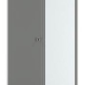 Padstow Grey and White 2 Door Tall Wardrobe - 1 Mirror