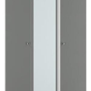 Padstow Grey and White 3 Door Tall Triple Wardrobe - 1 Mirror