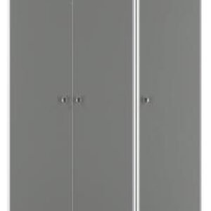 Padstow Grey and White 3 Door Tall Triple Wardrobe