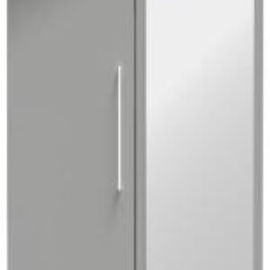 Paris Grey Gloss 2 Door Tall Wardrobe - 1 Mirror