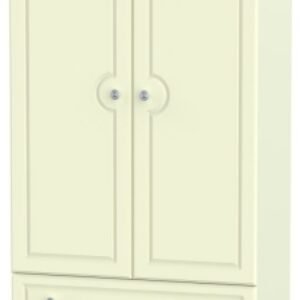 Pembroke Cream 2 Door 2 Drawer Double Wardrobe - H 182.4cm