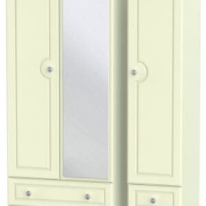 Pembroke Cream 3 Door Tall Combi Wardrobe - 1 Mirror