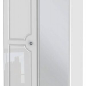 Pembroke White Gloss 2 Door Tall Wardrobe - 1 Mirror