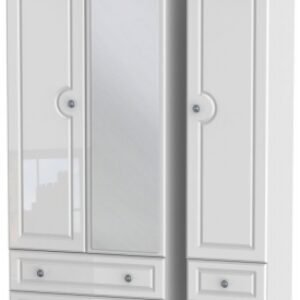 Pembroke White Gloss 3 Door Combi Wardrobe - 1 Mirror