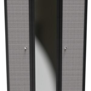 Rattan and Black 3 Door Triple Wardrobe - 1 Mirror