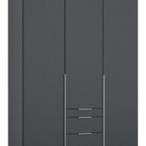 Rauch Alabama 136cm Metallic Grey 3 Door Wardrobe with Drawers