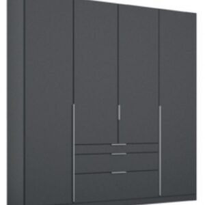 Rauch Alabama 181cm Metallic Grey 4 Door Wardrobe with Drawers