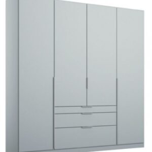 Rauch Alabama 181cm Silk Grey 4 Door Wardrobe with Drawers