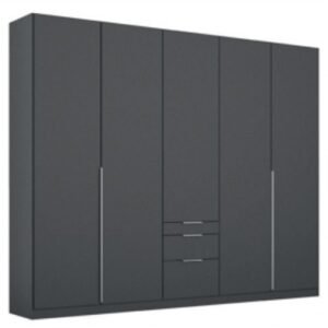 Rauch Alabama 226cm Metallic Grey 5 Door Wardrobe with Drawers