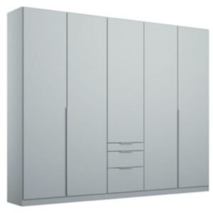 Rauch Alabama 226cm Silk Grey 5 Door Wardrobe with Drawers