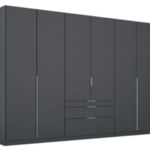 Rauch Alabama 271cm Metallic Grey 6 Door Wardrobe with Drawers