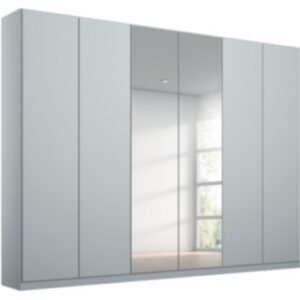 Rauch Alabama 271cm Silk Grey 6 Door Mirror Wardrobe