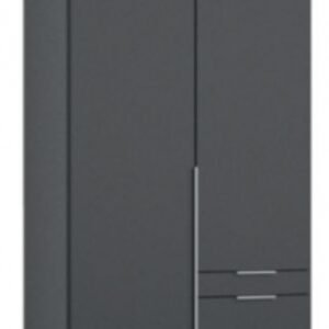 Rauch Alabama 91cm Metallic Grey 2 Door Wardrobe with Drawers