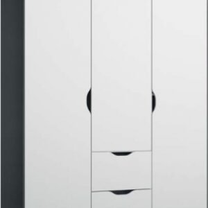 Rauch Arnstein 136cm White 3 Door Wardrobe - Grey Carcase