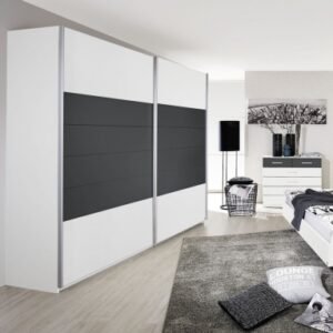 Rauch Barcelona White and Metallic Grey 2 Door Sliding Wardrobe