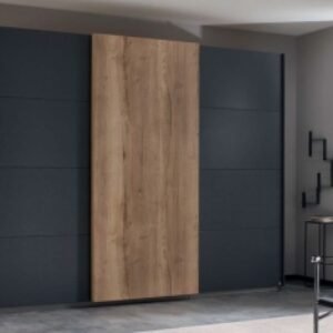 Rauch Halifax 271cm Metallic Grey and Oak 3 Door Sliding Wardrobe