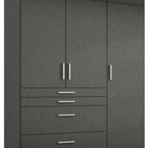 Rauch Homburg 136cm Grey 3 Door Wardrobe with Drawers