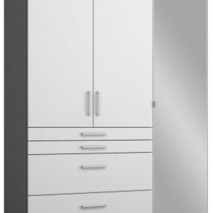 Rauch Homburg 136cm Grey and White 3 Door Combi Wardrobe