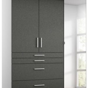 Rauch Homburg 136cm White and Grey 3 Door Combi Wardrobe