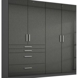 Rauch Homburg 181cm Grey 4 Door Wardrobe with Drawers