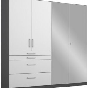 Rauch Homburg 181cm Grey and White 4 Door Combi Wardrobe