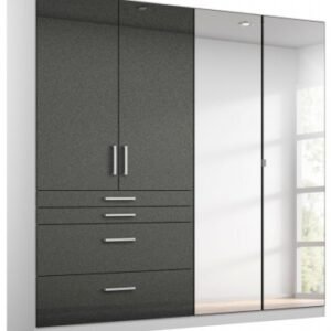 Rauch Homburg 181cm White and Grey 4 Door Combi Wardrobe